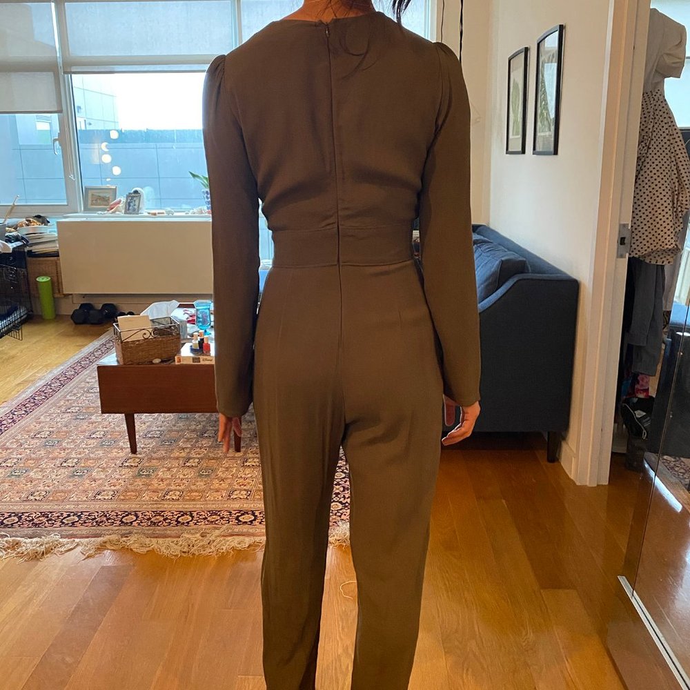 Reformation Mayhem Jumpsuit Army Green Size 2 - Picture 2 of 5